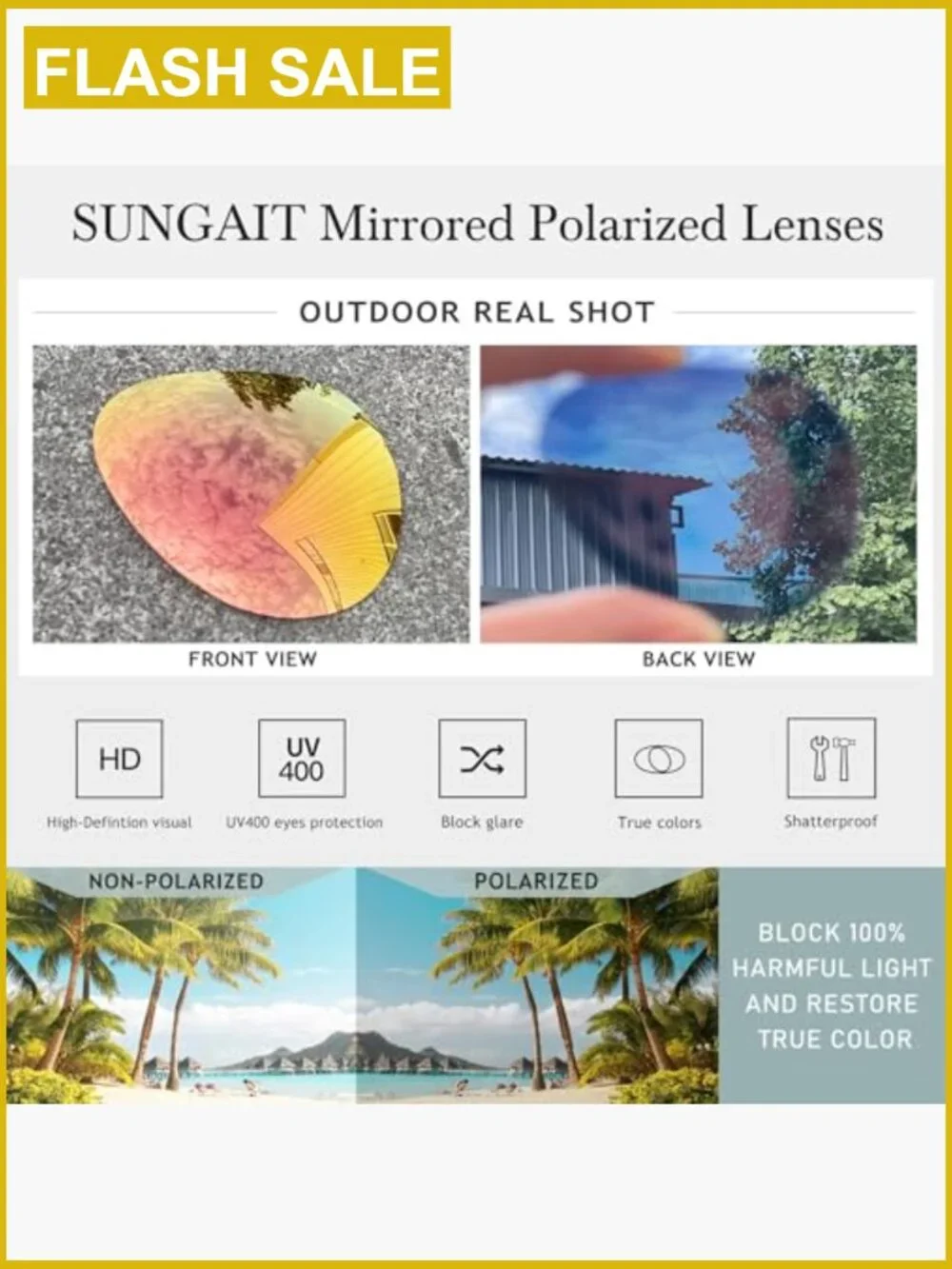 Oversized Aviator Sunglasses Mirrored Polarized Lens